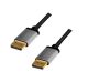 DisplayPort cable, DP/M to DP/M, 1m, 4K/60 Hz, alu, black/grey