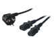 Y-Power cord, safety plug 90° to 2x IEC C13 female, 1.5/1.8m
