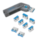 USB port blocker (1x key and 8x locks)