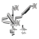 Triple alumium monitor desk mount, tilt -90°/+90°, swivel -9