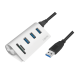 USB 3.0, 3-port hub, with card reader and aluminum casing