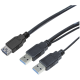 USB 3.0 Y power cable, 0.3m