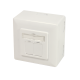 Cat.6A wall outlet 2xRJ45 shielded, w. backbox, pure white