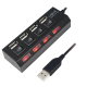 USB 2.0 HUB, 4-port, with ON/OFF switch
