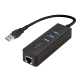 USB 3.0 type A to gigabit adapter to 1x RJ45 and 3x USB 3.0