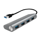 USB 3.0, 4-port hub, with aluminum casing