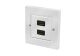  2-port HDMI wall plate with coupler HDMI Female/Female, white