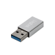 USB 3.2 Gen1 Type-C adapter, USB-A/M to USB-C/F, silver