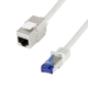 Consolidation point patch cable, 1 m, Cat.6A, S/FTP, grey