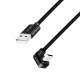 USB 2.0 Type-C cable, 2m, C/M 180° to USB-A/M, alu, black