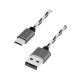 USB 2.0 Type-C cable set, C/M to USB-A/M, alu, nylon, white/black