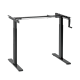 Manually adjustable sit-stand desk frame, 2-part telescopic legs, black