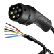 LogiLink EV charging cable, open end, Type 2, 3-phase, spiral, 32 A, 22 kW, 5 m