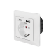 Wall outlet, 1x CEE 7/3, 1x USB-A, 1x USB-C