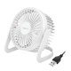 USB desk fan, 12.7 cm, 30 dB, white